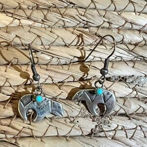 NAVAJO STERLING SILVER TURQUOISE EARRINGS